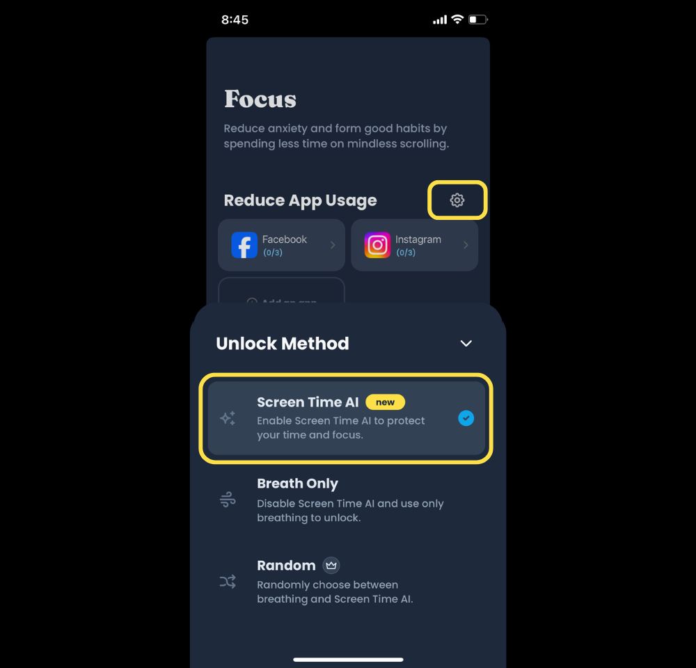 Explanation of Clarymind's screen time ai mode