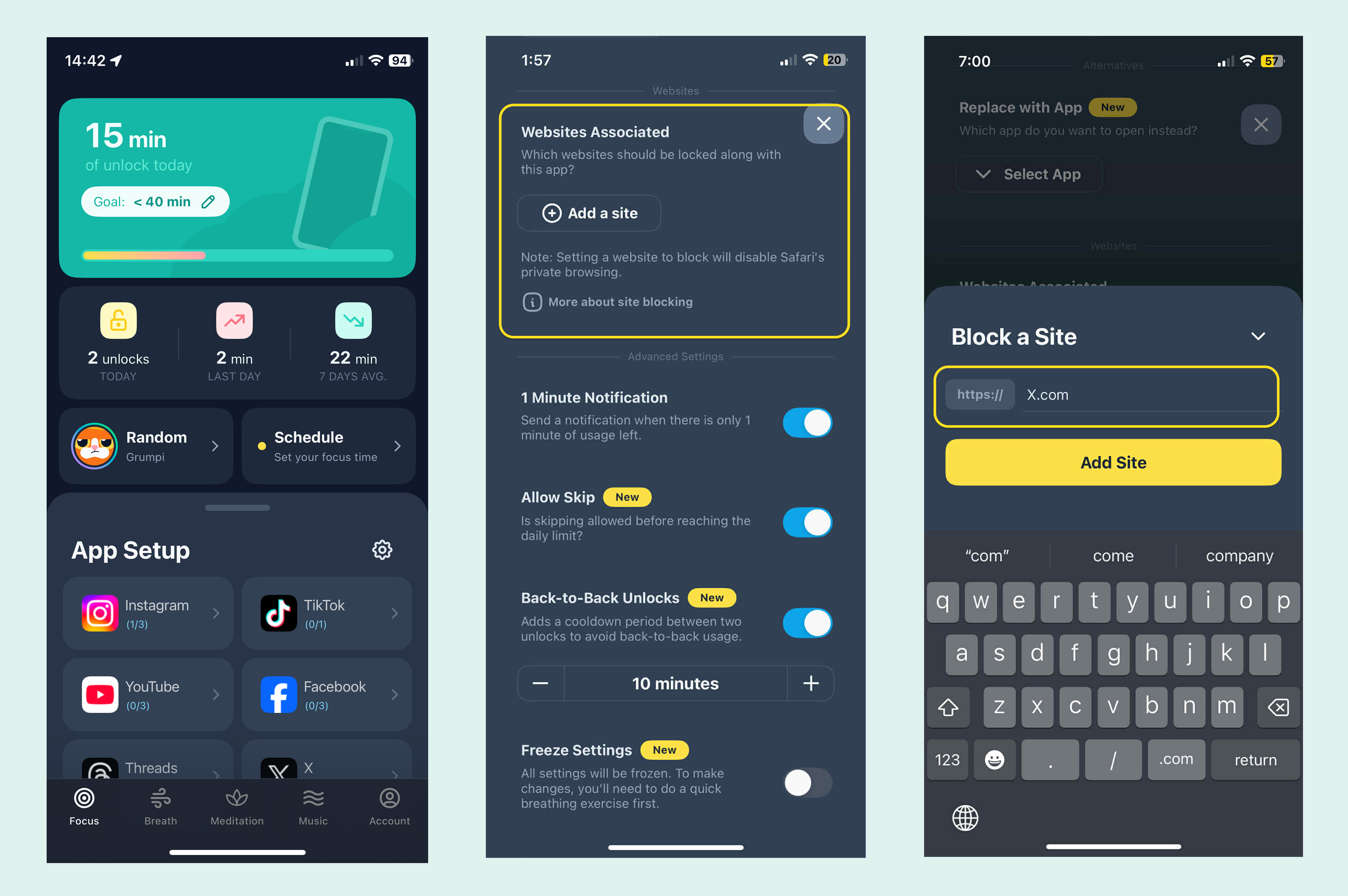 How to lock the web version of the social platform