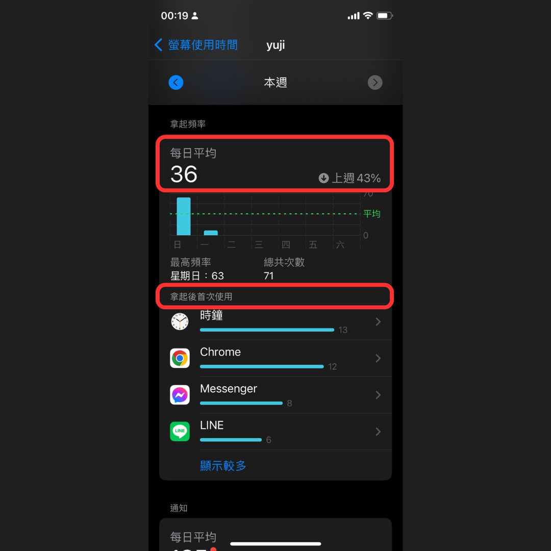 How to check daily iPhone pickups and the most frequently used first app