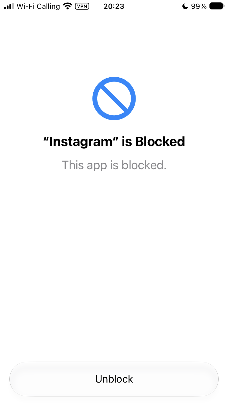 A blocked app